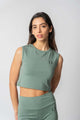 crop top in colour green