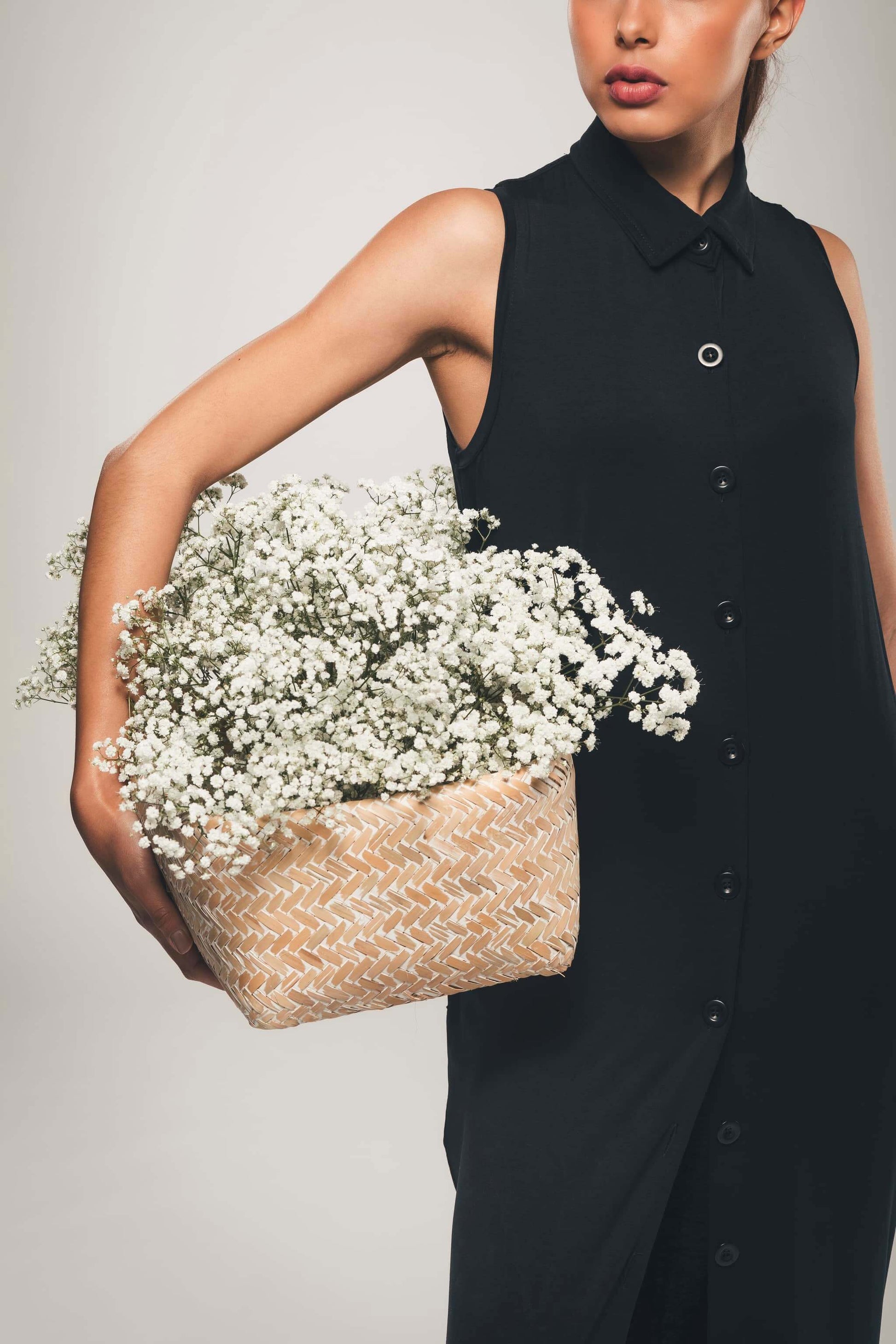 Sustainable Clothing Brand | Lyocell Sleeveless Shirt Dress in Black | Organique Organique Studio Sustainable Clothing Brand | Lyocell Sleeveless Shirt Dress in Black | Organique Organique Studio