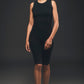 Image of sustainable black cycling jumpsuit made by Organique, a sustainable fashion brand.
