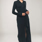 Image of organic lyocell maxi shirt dress in black made by Organique. 