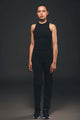 Image d'un pantalon noir à jambes droites, biologique et vegan, fabriqué par Organique.